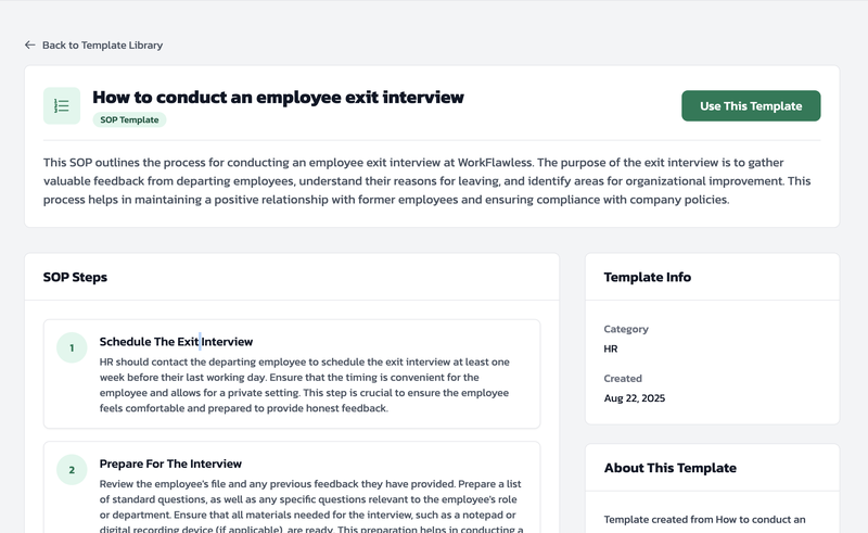 Template detail example