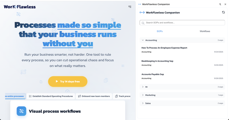WorkFlawless Companion - Chrome extension
