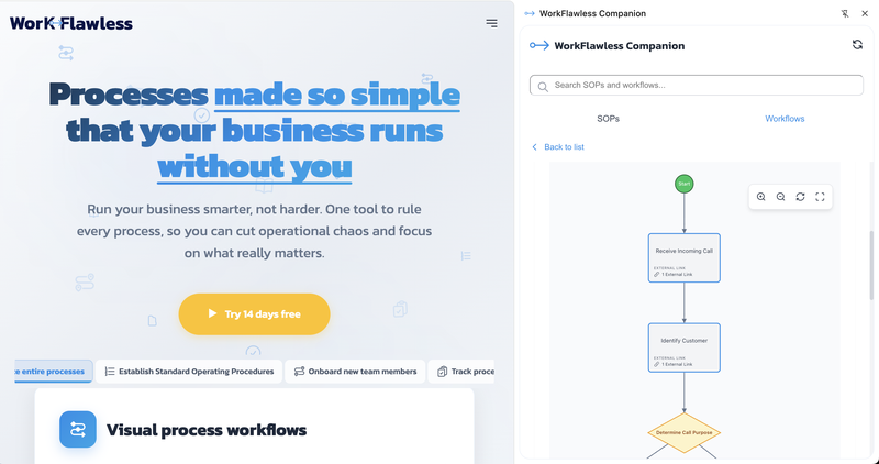WorkFlawless Workflow Chrome extension