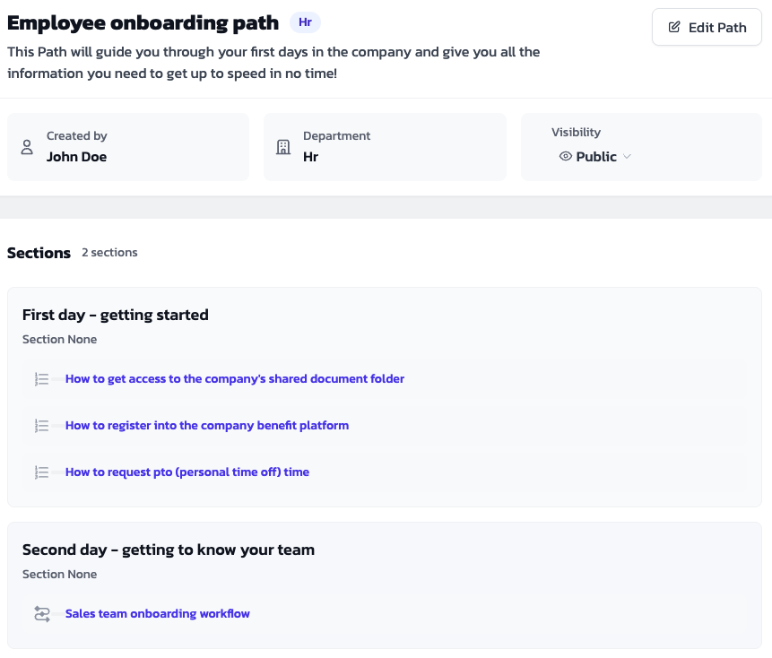 Custom onboarding path